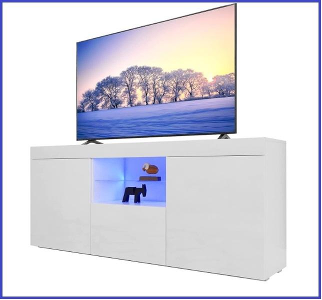 Bianco/Avola Mobile TV Porta in Un Design Moderno HOMIDEA KINGO Set Soggiorno 